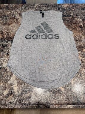 adidas Light Gray Logo Sleeveless Tank